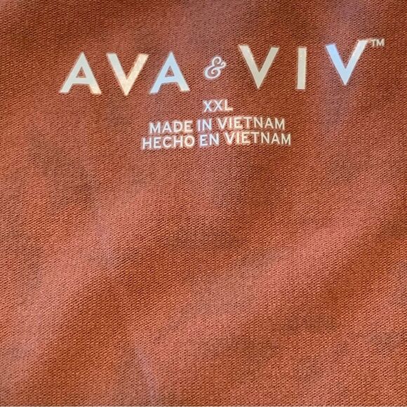 Ava & Viv Dress Women’s XXL Brown Black Animal Leopard V-Neck Faux Wrap Midi. - Picture 11 of 14